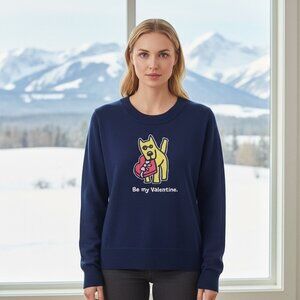 NWT Life is Good Navy Be My Valentine Dog Sweater Size XL